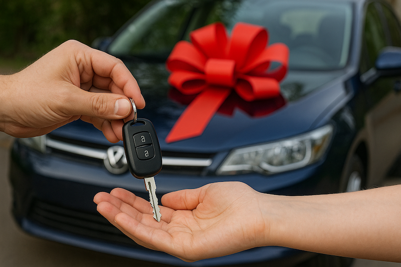 personne âgée donne voiture